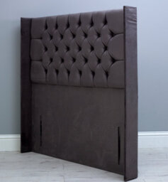 Comfy Deluxe 6Ft 54Inch  Maroon Plush Floorstanding Chesterfield Wing Headboard - thumbnail 2