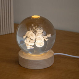 Samuel Alexander 10Cm Usb Powered Etched Santa & Snowman Christmas Light Up Globe - thumbnail 3