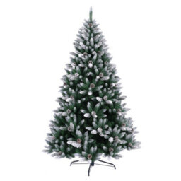 5Ft Green Snow With Pine Wrapped Full Artificial Christmas Tree 564 Branch Tips