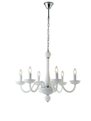 Luminosa Lighting Luminosa Alfiere 6 Light Chandeliers White 74X59Cm - image 1