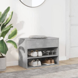 Berkfield Stylish Shoe Bench Concrete Grey 60X30X45 Cm Engineered Wood - thumbnail 3