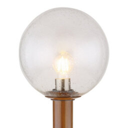 Luminosa Lighting Luminosa Ossy Outdoor Bollard Wood Look Ip44 Clear Glass Shade 1X E27 - thumbnail 3