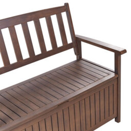 Beliani Garden Bench With Cushion Sovana 120 Cm With Storage Acacia Wood Red - thumbnail 8