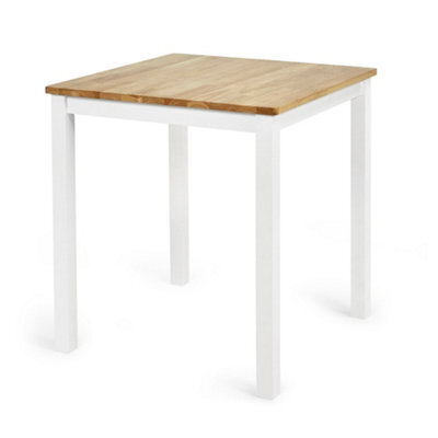 Oakham Premium Linwood 69Cm Square Dining Table - White & Oak - image 1