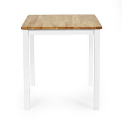 Oakham Premium Linwood 69Cm Square Dining Table - White & Oak - thumbnail 5
