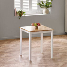 Oakham Premium Linwood 69Cm Square Dining Table - White & Oak - thumbnail 2