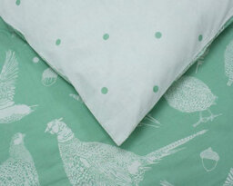 Creative Cloth Moorland Birds Superking Duvet Reversible Set Green - thumbnail 4