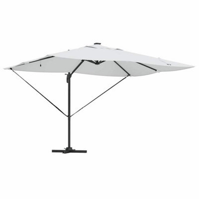 Berkfield Versatile Cantilever Roma Parasol With Leds Sand 352X251X265 Cm Aluminium