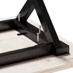 Berkfield Dining Table X-Frame 180X90X75 Cm Solid Wood Pine And Steel - thumbnail 8