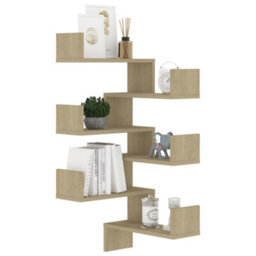 Berkfield Wall Corner Shelf 2 Pcs Sonoma Oak 40X40X50 Cm Engineered Wood - thumbnail 4