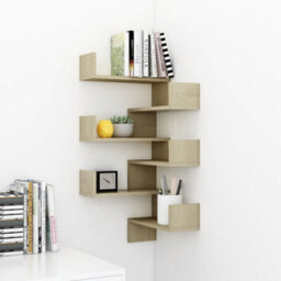 Berkfield Wall Corner Shelf 2 Pcs Sonoma Oak 40X40X50 Cm Engineered Wood - thumbnail 3