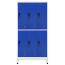 Vidaxl Locker Cabinet Grey And Blue 90X45X180 Cm Steel - thumbnail 2