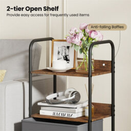 Makeup Organizer Holder With 2 Open Shelves And 2 Fabric Drawers - thumbnail 3