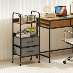 Makeup Organizer Holder With 2 Open Shelves And 2 Fabric Drawers - thumbnail 6