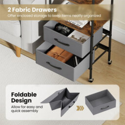 Makeup Organizer Holder With 2 Open Shelves And 2 Fabric Drawers - thumbnail 4