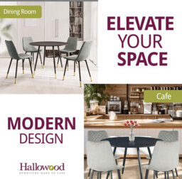 Hallowood Furniture Finley Round Dining Table (Tab101) In Black Finish With 4 Chairs (Cha201-Sgy) - thumbnail 6