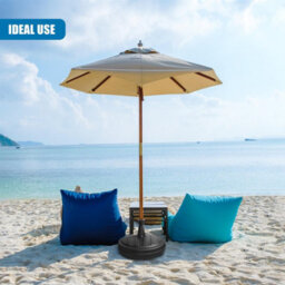 Geezy Parasol Base 13L Black Plastic Umbrella Stand Water Sand Beach Terrace Outdoor - thumbnail 2