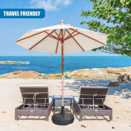 Geezy Parasol Base 13L Black Plastic Umbrella Stand Water Sand Beach Terrace Outdoor - thumbnail 6