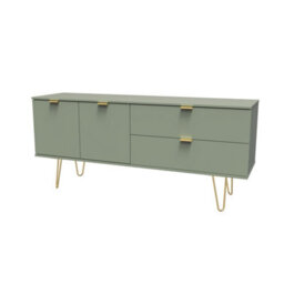 Fuji 2 Drawer 2 Door Wide Sideboard In Reed Green (Ready Assembled) - thumbnail 3