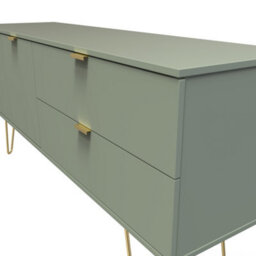 Fuji 2 Drawer 2 Door Wide Sideboard In Reed Green (Ready Assembled) - thumbnail 4