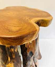 My Square Mile Wooden Coffee Table Teak Mushroom Round Side End Lamp Table Home Furniture (Driftwood Coffee Table 45Cm) - thumbnail 3