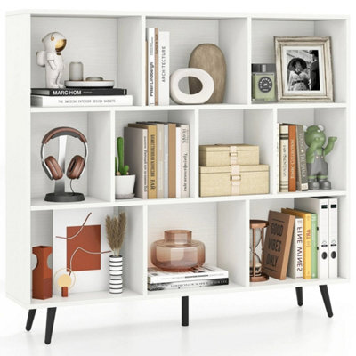 10 Cube Bookcase Mid Century Modern Storage Organizer - image 1