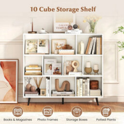 10 Cube Bookcase Mid Century Modern Storage Organizer - thumbnail 6
