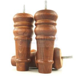 L&F 4 Replacement Furniture Feet Antique Mahogany Wash Turned Wooden Legs 165mm High Settee Chairs Sofas Footstools M8 (8mm) Tsp2071 - thumbnail 4