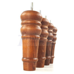 L&F 4 Replacement Furniture Feet Antique Mahogany Wash Turned Wooden Legs 165mm High Settee Chairs Sofas Footstools M8 (8mm) Tsp2071 - thumbnail 6