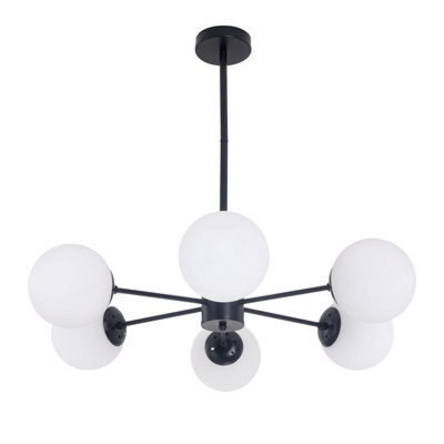 Living And Home Black 6-Head Modern Sputnik Chandelier Pendant Light - image 1