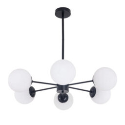 Living And Home Black 6-Head Modern Sputnik Chandelier Pendant Light - thumbnail 1