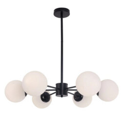 Living And Home Black 6-Head Modern Sputnik Chandelier Pendant Light - thumbnail 3