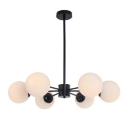 Living And Home Black 6-Head Modern Sputnik Chandelier Pendant Light - thumbnail 2