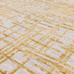 Modern Yellow Abstract Easy To Clean Rug For Living Room & Bedroom-200Cm X 290Cm - thumbnail 2