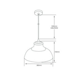 Bubly Bathrooms Clyde E27 Ip44 Bathroom Pendant Ceiling Light With Clear Glass Shade & Adjustable Black Flex - thumbnail 2