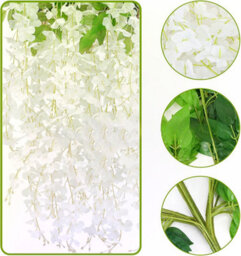 Simulated Wisteria Flowers, Simulated Hanging Artificial Plants (12 Pieces And Pack), Champagne Color - thumbnail 7