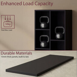 Lassic Vida Designs 5 Cube Storage Unit Shelving Bookcase Display Organiser - Modern Cube Shelf For Living Room, Bedroom, Office, Black - thumbnail 6