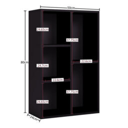 Lassic Vida Designs 5 Cube Storage Unit Shelving Bookcase Display Organiser - Modern Cube Shelf For Living Room, Bedroom, Office, Black - thumbnail 5