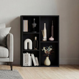 Lassic Vida Designs 5 Cube Storage Unit Shelving Bookcase Display Organiser - Modern Cube Shelf For Living Room, Bedroom, Office, Black - thumbnail 1