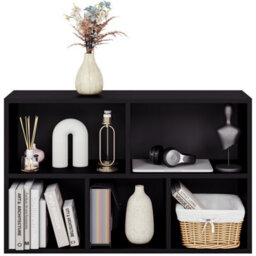Lassic Vida Designs 5 Cube Storage Unit Shelving Bookcase Display Organiser - Modern Cube Shelf For Living Room, Bedroom, Office, Black - thumbnail 4