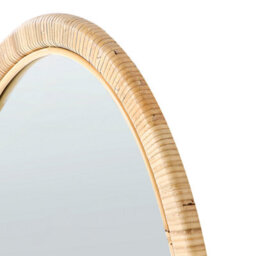 Beliani Wall Mirror Foissy 50 Cm 70 Cm Rattan Natural - thumbnail 6