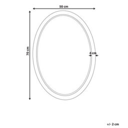Beliani Wall Mirror Foissy 50 Cm 70 Cm Rattan Natural - thumbnail 3
