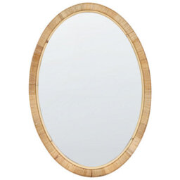 Beliani Wall Mirror Foissy 50 Cm 70 Cm Rattan Natural - thumbnail 1