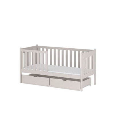 Arte Cashmere Single Bed With Storage 90X190Cm - Elegant Soft-Tone Finish & Versatile Safety Rail - image 1