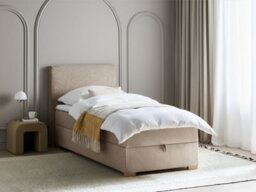 Beliani Divan Bed With Storage Fabric Major 90 X 200 Cm (Eu Single) Taupe - thumbnail 2