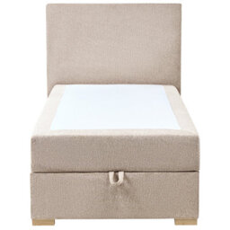 Beliani Divan Bed With Storage Fabric Major 90 X 200 Cm (Eu Single) Taupe - thumbnail 6