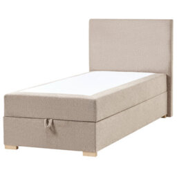 Beliani Divan Bed With Storage Fabric Major 90 X 200 Cm (Eu Single) Taupe - thumbnail 4