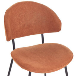 Beliani Set Of 2 Dining Chairs Kiana Fabric Orange - thumbnail 7