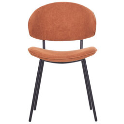 Beliani Set Of 2 Dining Chairs Kiana Fabric Orange - thumbnail 5