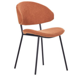 Beliani Set Of 2 Dining Chairs Kiana Fabric Orange - thumbnail 4